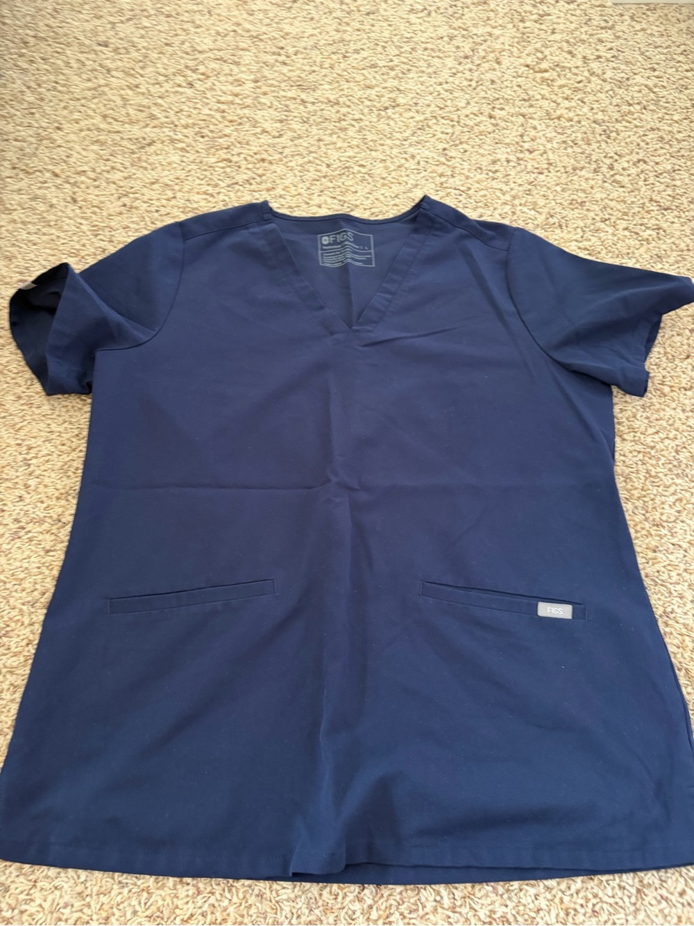 Figs Casma scrub top, large, navy
